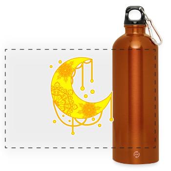 Halbmond - Panorama Trinkflasche mit Karabiner 750 ml - Orange - Vorne