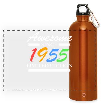 1955 - Born 1955 - Panoramic Drinks Bottle with Carabiner 750 ml - burnt orange - Front