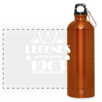 1963 - Born 1963 - Panoramic Drinks Bottle with Carabiner 750 ml - burnt orange - Front