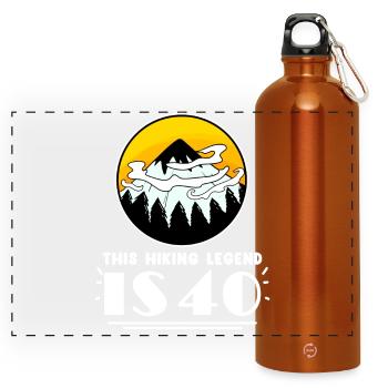 Hiking 40th birthday Hiker 40 years old - Panoramic Drinks Bottle with Carabiner 750 ml - burnt orange - Front