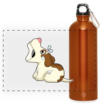 Os de chien - Gourde panoramique avec mousqueton 750 ml - orange - Devant