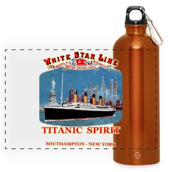 TITANIC SPIRIT Kreation Louis RUNEMBERG © Adagp - Panorama Trinkflasche mit Karabiner 750 ml - Orange - Vorne