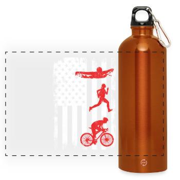 Patriotic triathlete - Panoramic Drinks Bottle with Carabiner 750 ml - burnt orange - Front