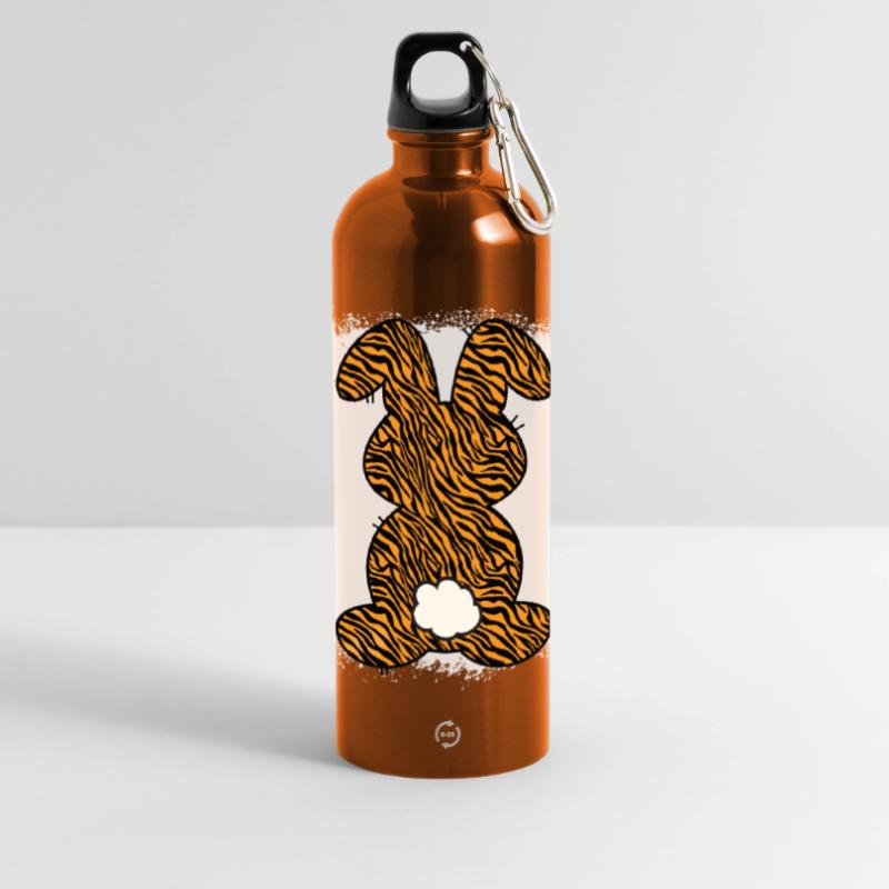 Tiger Pattern Rabbit Bleached Easter Panoramic Drinks Bottle with Carabiner 750 ml