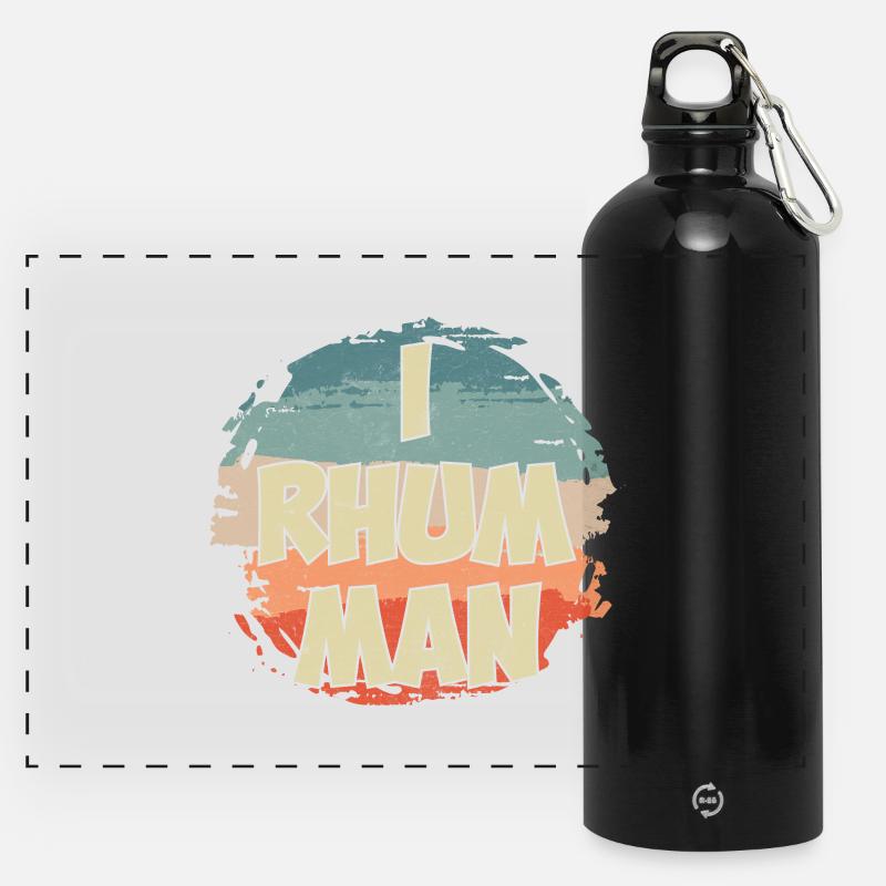 I rum man - Panoramic Drinks Bottle with Carabiner 750 ml - black