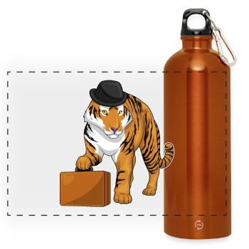 Tiger Unternehmer Aktentasche - Panorama Trinkflasche mit Karabiner 750 ml - Orange - Vorne
