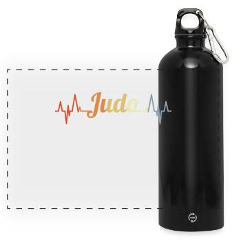 Vintage Judo Heartline - Panoramic Drinks Bottle with Carabiner 750 ml - black - Front