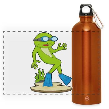 Frog Diver Swimming Goggles Diving - Panoramic Drinks Bottle with Carabiner 750 ml - burnt orange - Front