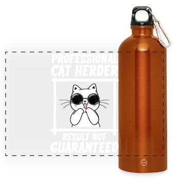 Professional cat herder - Panorama Trinkflasche mit Karabiner 750 ml - Orange - Vorne