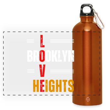 Love Brooklyn Heights - Panoramic Drinks Bottle with Carabiner 750 ml - burnt orange - Front