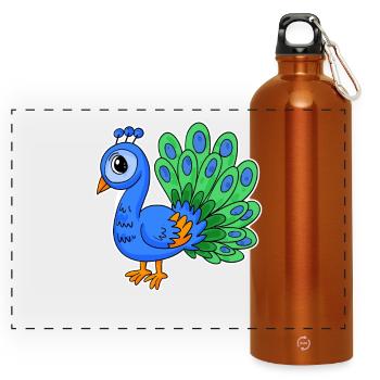Peacock - Panoramic Drinks Bottle with Carabiner 750 ml - burnt orange - Front