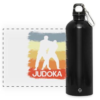 Judoka Sketch - Panoramic Drinks Bottle with Carabiner 750 ml - black - Front