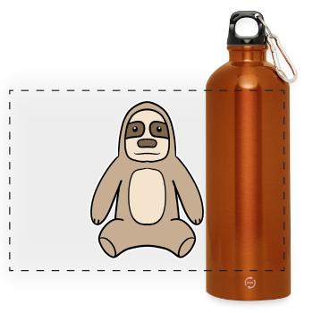 Sloth Motif Animal - Panoramic Drinks Bottle with Carabiner 750 ml - burnt orange - Front