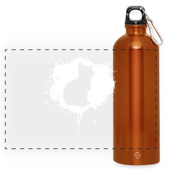 Cat Sketch - Panoramic Drinks Bottle with Carabiner 750 ml - burnt orange - Front