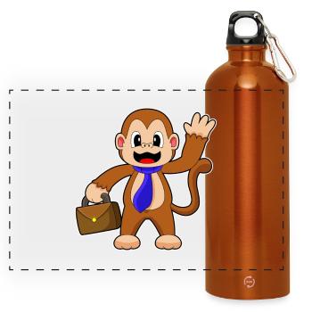 Affe Unternehmer Aktentasche - Panorama Trinkflasche mit Karabiner 750 ml - Orange - Vorne