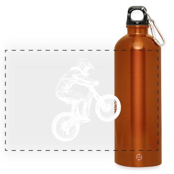 Mountainbike Mädchen - Panorama Trinkflasche mit Karabiner 750 ml - Orange - Vorne