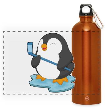 Pinguin Eishockey Eishockeyschläger - Panorama Trinkflasche mit Karabiner 750 ml - Orange - Vorne