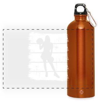 Cheerleader Sketch - Panoramic Drinks Bottle with Carabiner 750 ml - burnt orange - Front