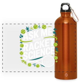 Racket Science Saying - Panoramic Drinks Bottle with Carabiner 750 ml - burnt orange - Front