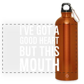 I've got a good heart but this mouth - Panorama Trinkflasche mit Karabiner 750 ml - Orange - Vorne