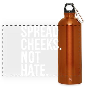 spread cheeks not hate - Panorama Trinkflasche mit Karabiner 750 ml - Orange - Vorne