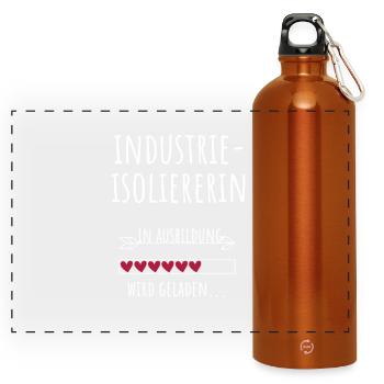 Industrie Isoliererin Ausbildung Beruf Geschenk - Panorama Trinkflasche mit Karabiner 750 ml - Orange - Vorne