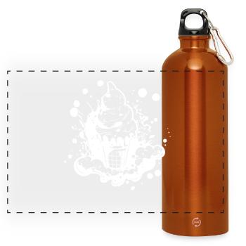 Eiswaffel Skizze - Panorama Trinkflasche mit Karabiner 750 ml - Orange - Vorne