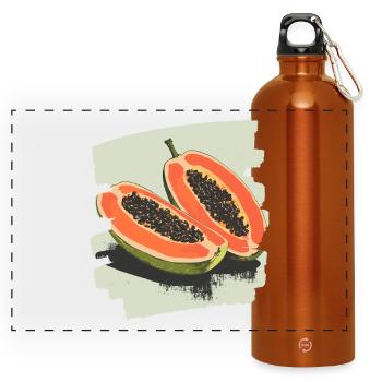 Papaya - Panorama Trinkflasche mit Karabiner 750 ml - Orange - Vorne