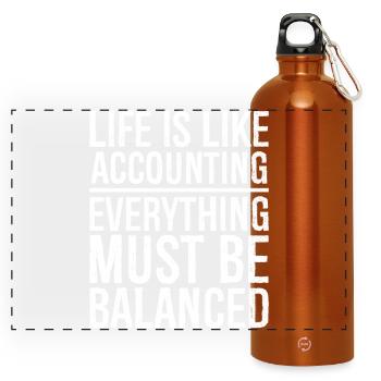 La vie est comme la comptabilité, tout doit être équilibré - Gourde panoramique avec mousqueton 750 ml - orange - Devant