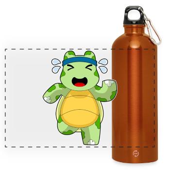 Turtle Jogger Jogging Sport - Gourde panoramique avec mousqueton 750 ml - orange - Devant