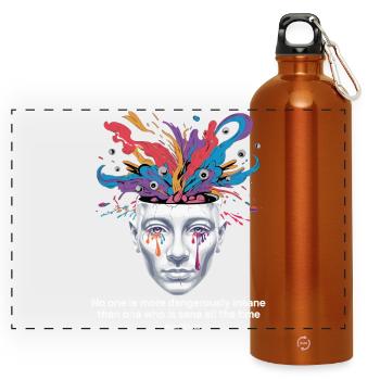 Mind Unleashed | Watts Psychedelic Insight - Panoramic Drinks Bottle with Carabiner 750 ml - burnt orange - Front