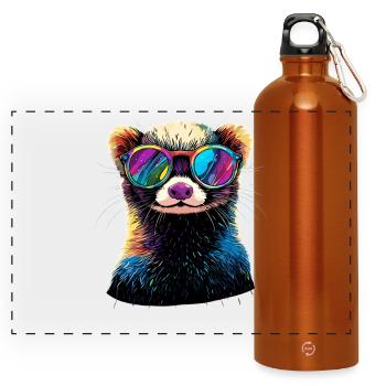 Furet Furet Putois Martre Belette Mignon Furet - Gourde panoramique avec mousqueton 750 ml - orange - Devant