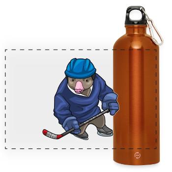 Maulwurf Eishockey Eishockeyschläger - Panorama Trinkflasche mit Karabiner 750 ml - Orange - Vorne