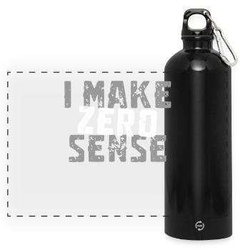 I Make Zero Sense - Panoramic Drinks Bottle with Carabiner 750 ml - black - Front