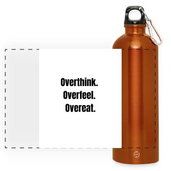 The Triple Threat – Relatable Overthinking - Panoramic Drinks Bottle with Carabiner 750 ml - burnt orange - Front