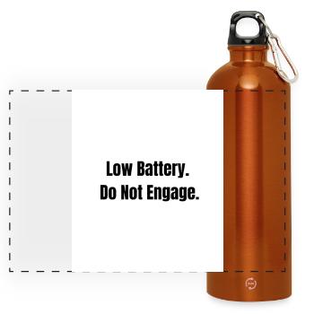 Low Battery – Social Mode Off - Panoramic Drinks Bottle with Carabiner 750 ml - burnt orange - Front