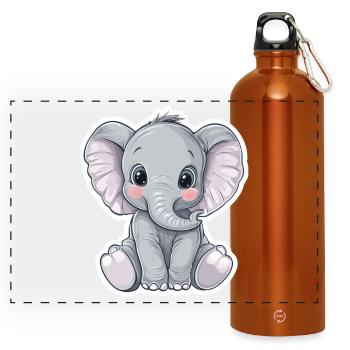 Elephant - Panoramic Drinks Bottle with Carabiner 750 ml - burnt orange - Front