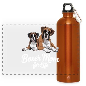 Boxer Mom For Life - Panoramic Drinks Bottle with Carabiner 750 ml - burnt orange - Front