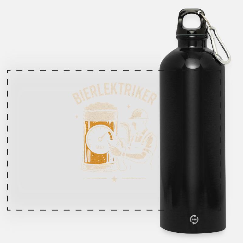 ELEKTRIKER BIER BIERLEKTRIKER - Panorama Trinkflasche mit Karabiner 750 ml - Schwarz