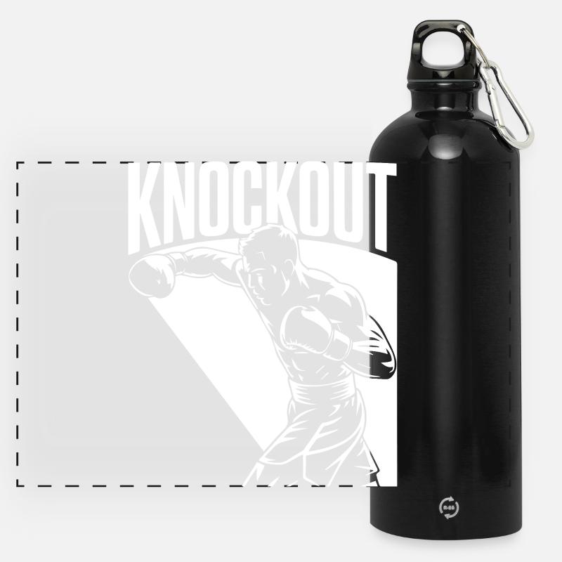 Knockout - Panoramic Drinks Bottle with Carabiner 750 ml - black