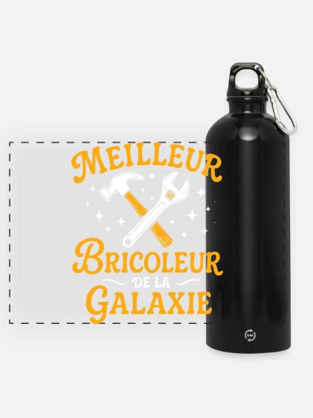Bester Tüftler der Galaxis - Panorama Trinkflasche mit Karabiner 750 ml - Schwarz