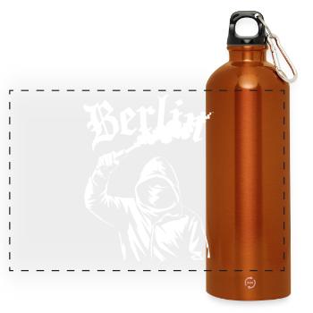 Revolt Street Art Hoodie Design - Panoramic Drinks Bottle with Carabiner 750 ml - burnt orange - Front