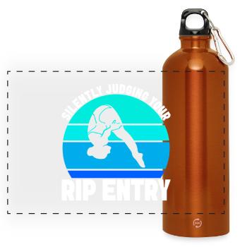 Diving diving board - Panoramic Drinks Bottle with Carabiner 750 ml - burnt orange - Front