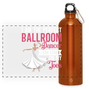 Ballroom Rules Dance First Apologize Later - Panoramic Drinks Bottle with Carabiner 750 ml - burnt orange - Front