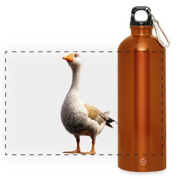 Gans Süße Gänseküken Gans Küken Ente Kleine Gänse - Panorama Trinkflasche mit Karabiner 750 ml - Orange - Vorne