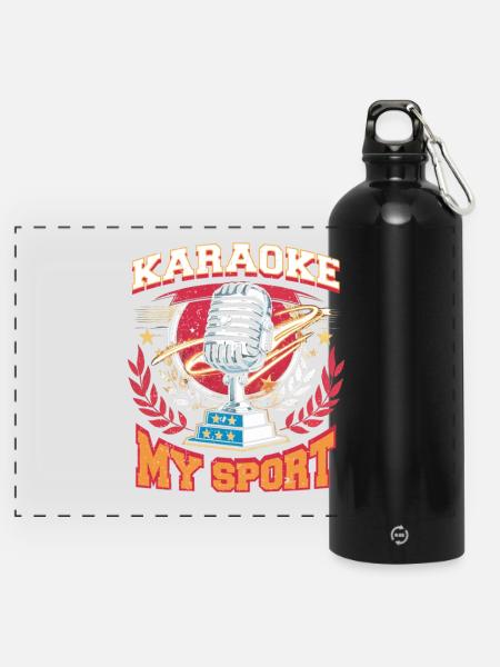 Karaoke Karaokesänger - Panorama Trinkflasche mit Karabiner 750 ml - Schwarz
