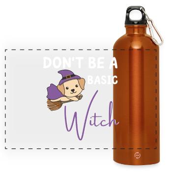 Labrador Halloween Witches don't be a basic witch - Panoramic Drinks Bottle with Carabiner 750 ml - burnt orange - Front