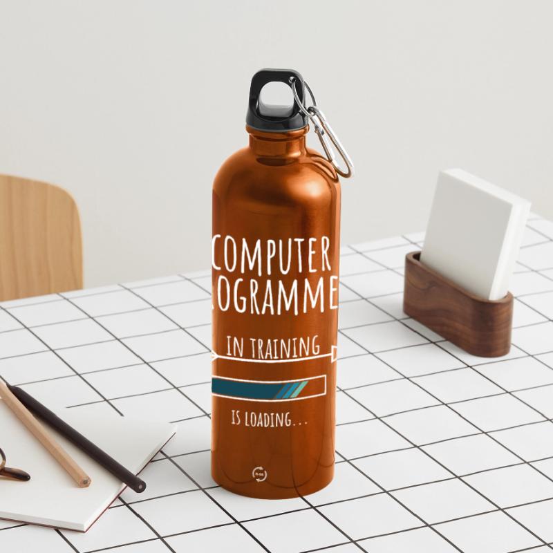 Geschenk Beruf Ausbildung Computerprogrammierer Panorama Trinkflasche mit Karabiner 750 ml