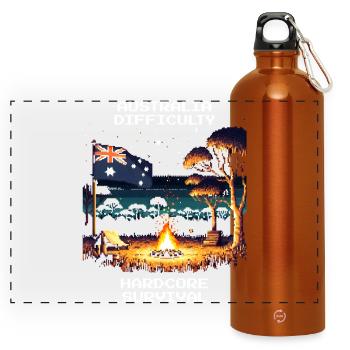 Australie : Survie hardcore | Brousse - Gourde panoramique avec mousqueton 750 ml - orange - Devant
