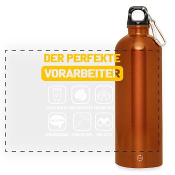 Le contremaître parfait Contremaître Construction de chantier - Gourde panoramique avec mousqueton 750 ml - orange - Devant